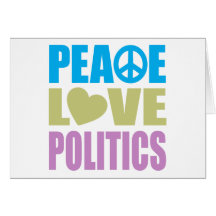 Política del amor de la paz tarjetas