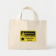 Político amonestador del cafeína bolsa de mano