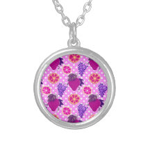 Polk-uno-puntos y frutas - modelo rosado colgante personalizado