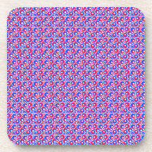 Polkadots azul blanco rojo posavasos de bebidas