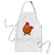 Pollo de la gallina del dibujo animado delantales