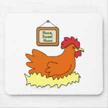 Pollo del dibujo animado en hogar del dulce del ho tapete de raton