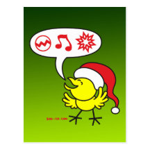 Pollo del navidad que hace un deseo tarjeta postal