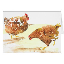 Pollos del corral tarjetas