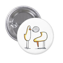 Pollos en el botón blanco pins