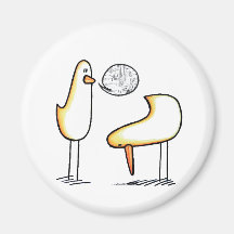 Pollos en el imán blanco
