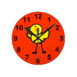 polluelo amarillo del bebé relojes de pared