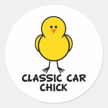 Polluelo clásico del coche etiqueta