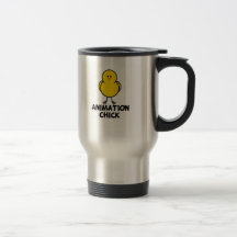 Polluelo de la animación tazas de café
