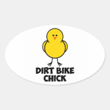 Polluelo de la bici de la suciedad pegatina óval personalizadas