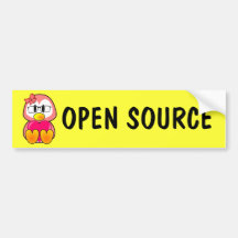 Polluelo de Open Source (mujeres en tecnología de  Etiqueta De Parachoque