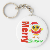 Polluelo de Santa de las Felices Navidad Llaveros Personalizados