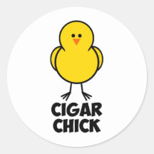 Polluelo del cigarro etiqueta redonda