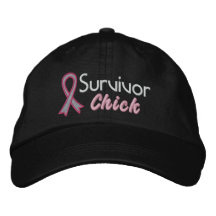 Polluelo del superviviente - cáncer de pecho gorra de beisbol