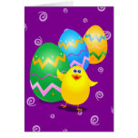 Polluelo divertido de Pascua, tarjeta