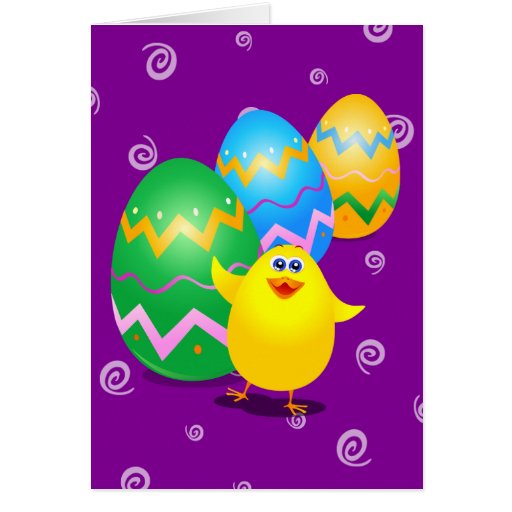 Polluelo divertido de Pascua, tarjeta
