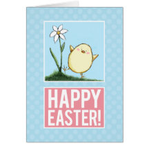 Polluelo feliz de Pascua - tarjetas de Personaliza