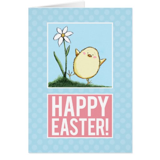 Polluelo feliz de Pascua - tarjetas de Personaliza