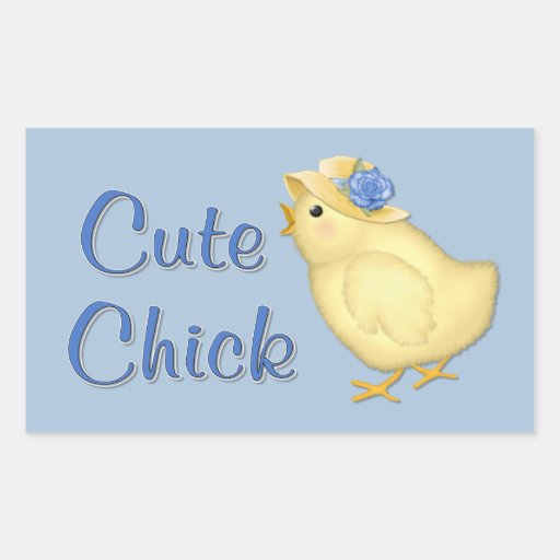 Polluelo lindo rectangular pegatinas