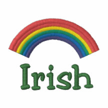 Polo irlandés bordado del arco iris