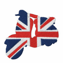 Polos bordados vespa retra de Union Jack
