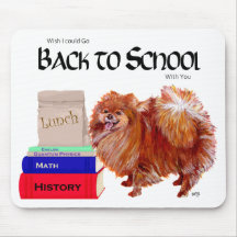 Pomeranian de nuevo a escuela alfombrillas de ratones
