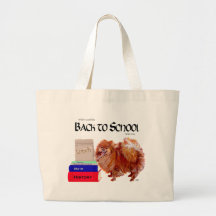 Pomeranian de nuevo a escuela bolsa de mano