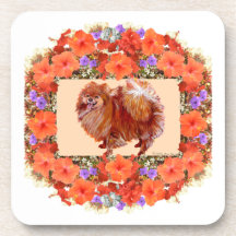 Pomeranian floral posavasos