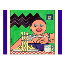 PoMoGirl que cena la postal