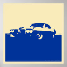 Pontiac Firebird, 1969 - azul en el poster ligero