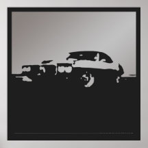 Pontiac Firebird, 1969 - plata en el poster negro