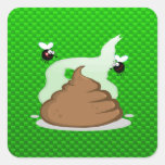 Poo Stinky; Verde Pegatinas Cuadradases