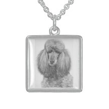 Poodle.jpg estándar gris collares