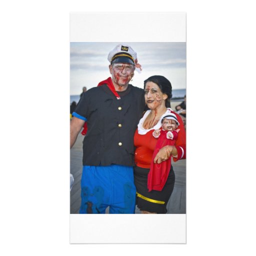 Popeye y zombis del aceite de oliva plantilla para tarjeta de foto
