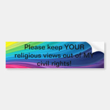 Por favor mantenga sus opiniones religiosas nuestr etiqueta de parachoque