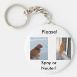 ¡Por favor!  ¡Spay o neutralice! Llavero Personalizado