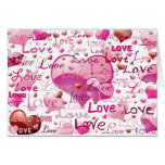 Porciones de amor y de corazones felicitacion 