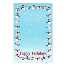 Porciones de muñecos de nieve del dibujo animado d papeleria personalizada