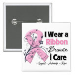Porque cuido - cinta del rosa del cáncer de pecho pin