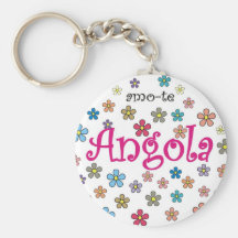 Porta-chaves - amo-te Angola - flores Chaveiro
