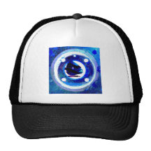 porta en azul gorros  