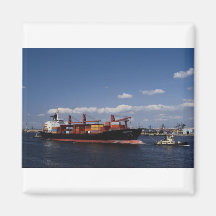 Portacontenedores, puerto de Amberes, Bélgica Imán De Frigorífico