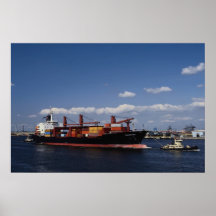 Portacontenedores, puerto de Amberes, Bélgica Poster