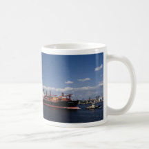 Portacontenedores, puerto de Amberes, Bélgica Taza De Café