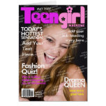 Portada de revista personalizada chica adolescente tarjetón