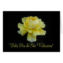 Portugués: Rosa Dia de São Valentim del amarillo Tarjetón