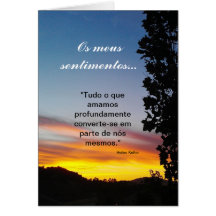 Portugués: sentimentos/condolencia Pêsames Tarjetón