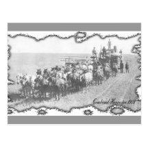 Postal 1909 de la máquina segador