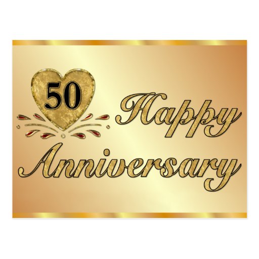 Postal - 50.o aniversario - oro