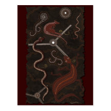 Postal aborigen australiana del arte del desierto
